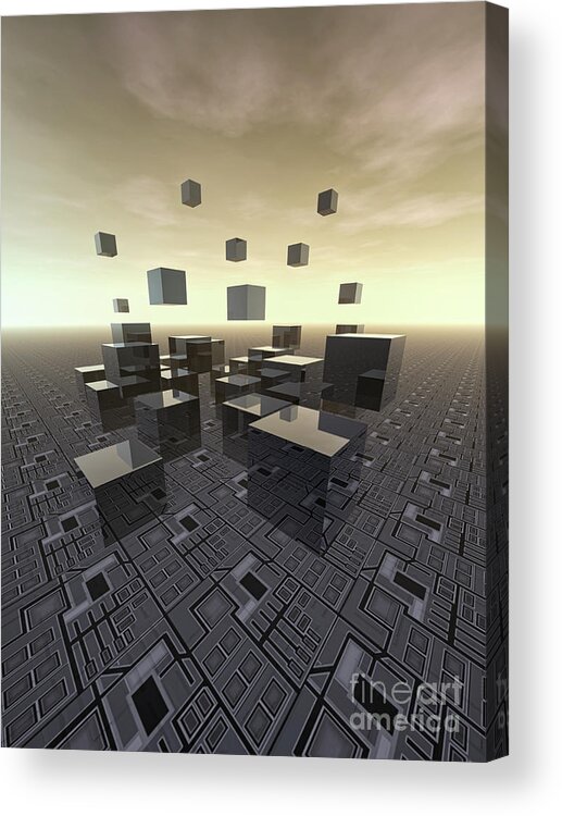 Motherboard Acrylic Print featuring the digital art Defying Gravity by Phil Perkins