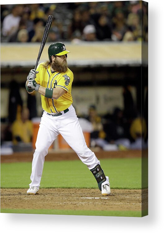 American League Baseball Acrylic Print featuring the photograph Derek Norris by Ezra Shaw