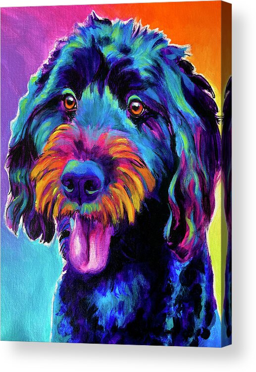 Doodle Acrylic Print featuring the painting Doodle - Leela by Dawg Painter