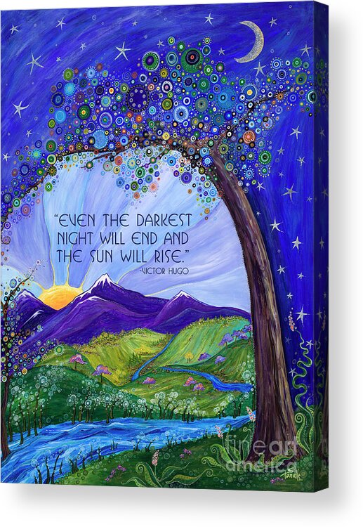 Dreaming Tree Acrylic Print featuring the digital art Dreaming Tree with Quote by Tanielle Childers