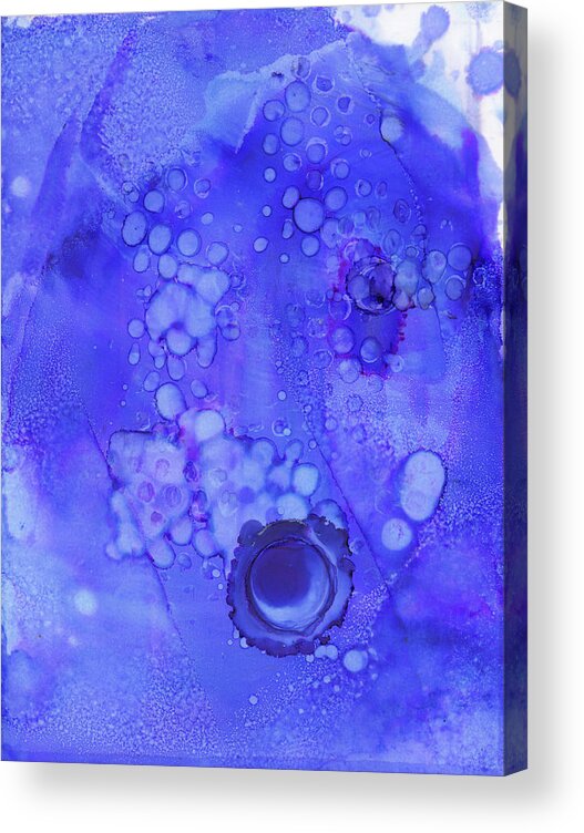 Blue Acrylic Print featuring the painting Effervesce 3 by Christy Sawyer