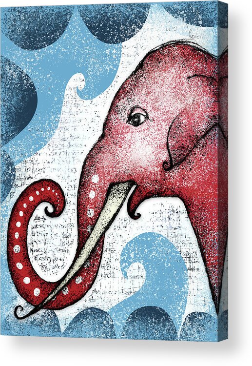Elephant Acrylic Print featuring the digital art Elephant Would Like A Word by Flo Karp