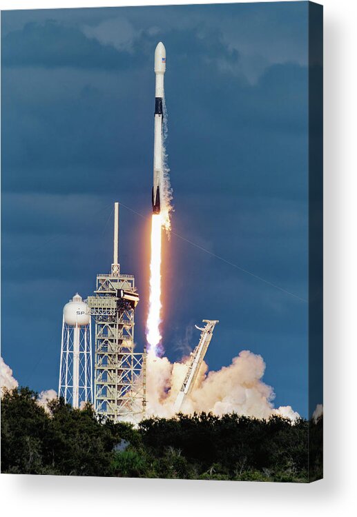 Spacex Acrylic Print featuring the photograph Es'hail 2 by Ron Dubin