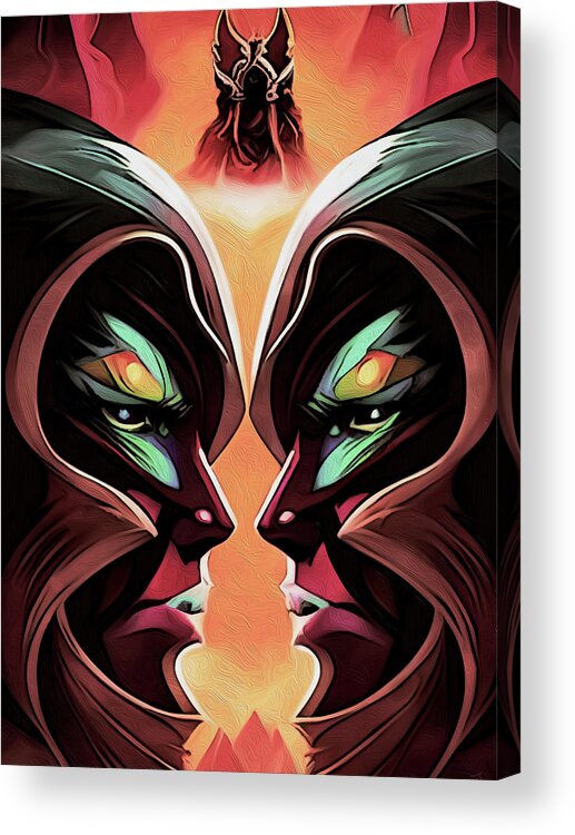  Acrylic Print featuring the digital art Face Off by Michelle Hoffmann