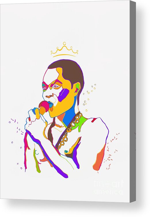  Cute Acrylic Print featuring the tapestry - textile Fela Kuti King of Afro Beat by Jessica Patel