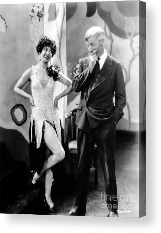 Will Rogers Acrylic Print featuring the photograph Fifi D'Orsay - Will Rogers - They Had to See Paris 1929 by Sad Hill - Bizarre Los Angeles Archive