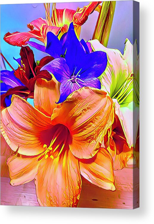 Color Acrylic Print featuring the digital art Flowers from Catharen by Nancy Olivia Hoffmann