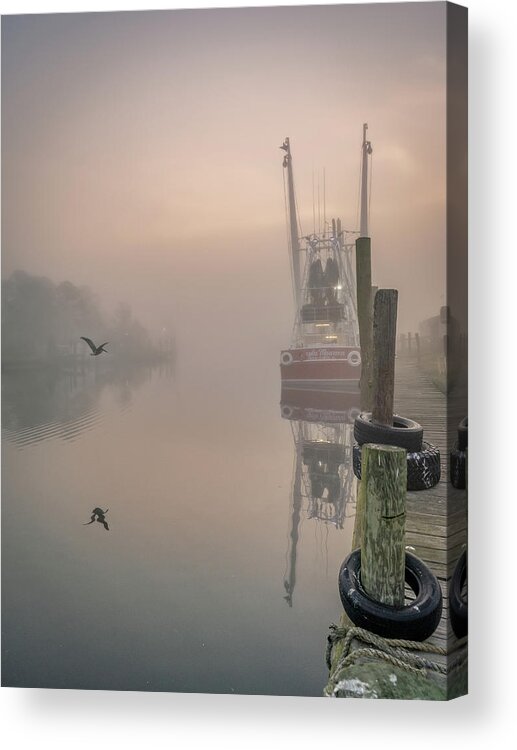 Fog Acrylic Print featuring the photograph Foggy Bayou Morning, 4/7/21 by Brad Boland