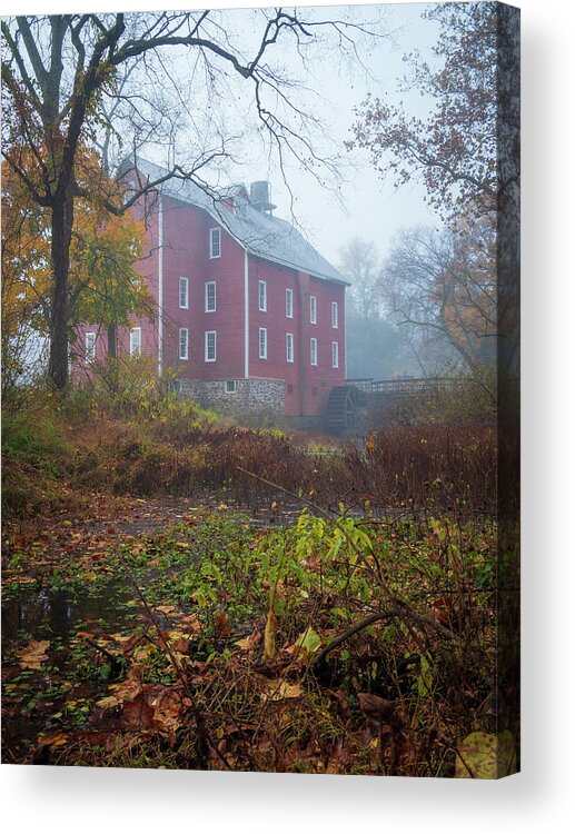 Kirby's Mill Acrylic Print featuring the photograph Foggy Morning at Kirbys Mill by Kristia Adams