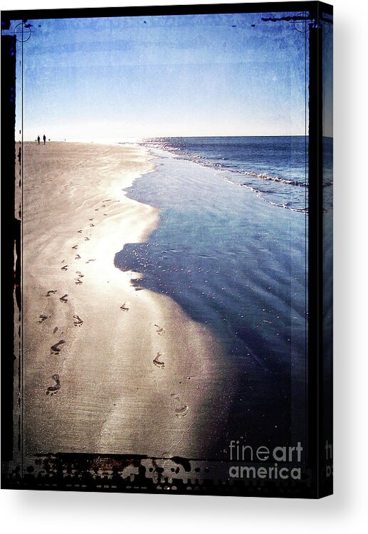 Hilton Head Island Acrylic Print featuring the digital art Footprints In The Sand by Phil Perkins