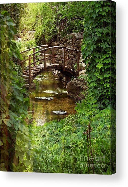 Nature Acrylic Print featuring the photograph Forest Bridge Named Hope by Ella Kaye Dickey
