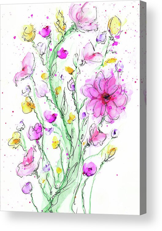 Flower Acrylic Print featuring the painting Generosity by Kimberly Deene Langlois