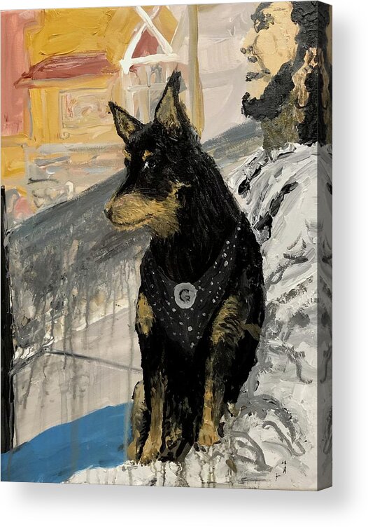 Dogs Acrylic Print featuring the painting Goliath by Bethany Beeler