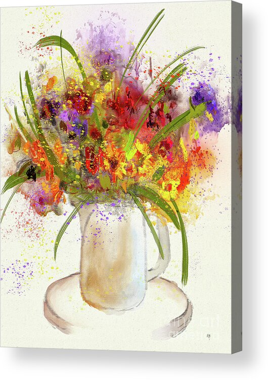 Flowers Acrylic Print featuring the digital art Goodbye Winter by Lois Bryan