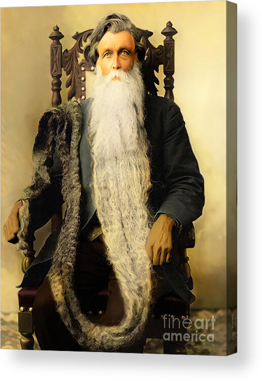Wingsdomain Acrylic Print featuring the photograph Guinness World Record Longest Beard Hans Nilson 20210301 by Wingsdomain Art and Photography