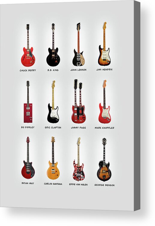 Fender Stratocaster Acrylic Print featuring the photograph Guitar Icons No1 by Mark Rogan