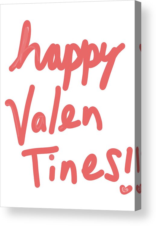 Valentine Acrylic Print featuring the digital art Happy Valentines by Ashley Rice