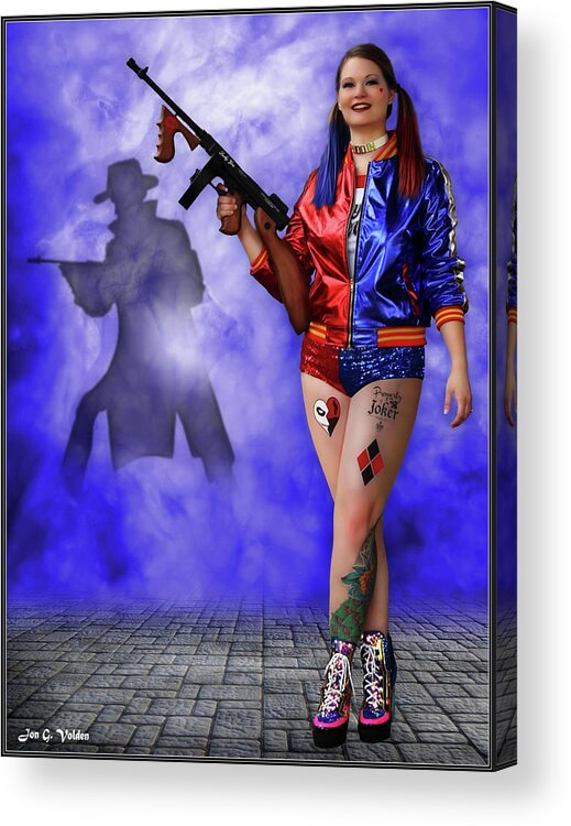 Harley Acrylic Print featuring the photograph Harley Night of the Joker by Jon Volden