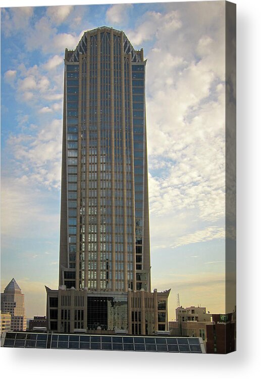 Architecture Acrylic Print featuring the photograph Hearst Tower in Charlotte North Carolina by Mary Lee Dereske