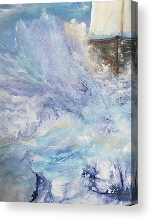 Abstracted Water Acrylic Print featuring the painting Homebound Too by Soraya Silvestri