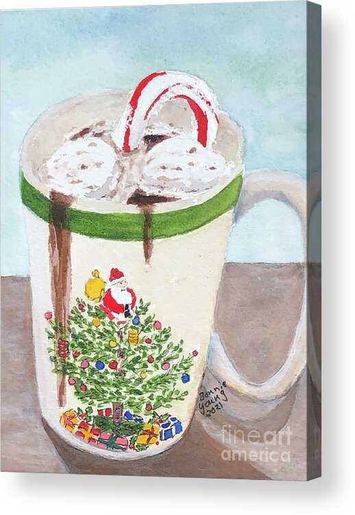 Hot Acrylic Print featuring the painting Hot Chocolate by Bonnie Young