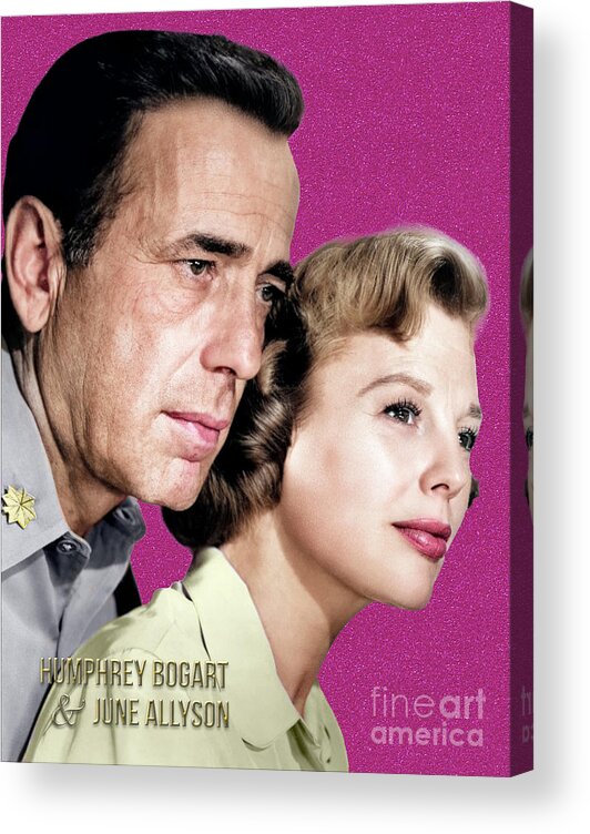 Humphrey Bogart Acrylic Print featuring the photograph Humphrey Bogart and June Allyson by Carlos Diaz