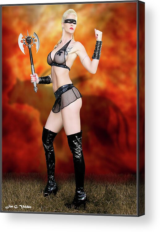 Cosplay Acrylic Print featuring the photograph Huntress in the Jungle Of Blood by Jon Volden