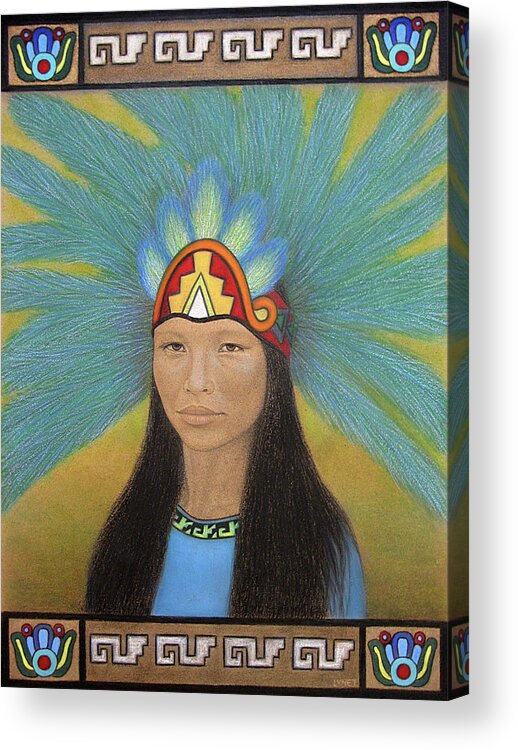 Ichpochtli Acrylic Print featuring the painting Ichpochtli by Lynet McDonald