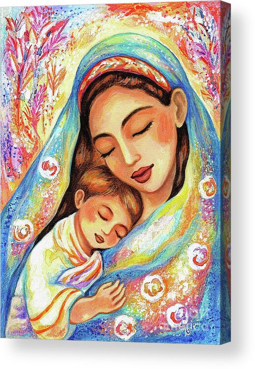 Mother And Child Acrylic Print featuring the painting Inner Silence by Eva Campbell
