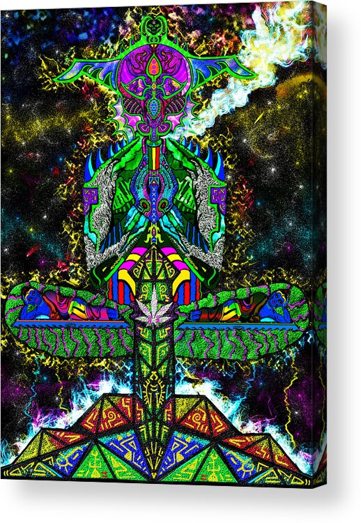 Visionary Acrylic Print featuring the mixed media InterStellar Toker by Myztico Campo