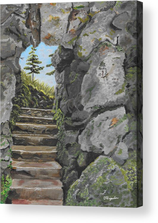 Ireland Acrylic Print featuring the painting Irish Stairs by David Bigelow