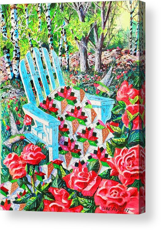 Roses Acrylic Print featuring the painting June Roses by Diane Phalen