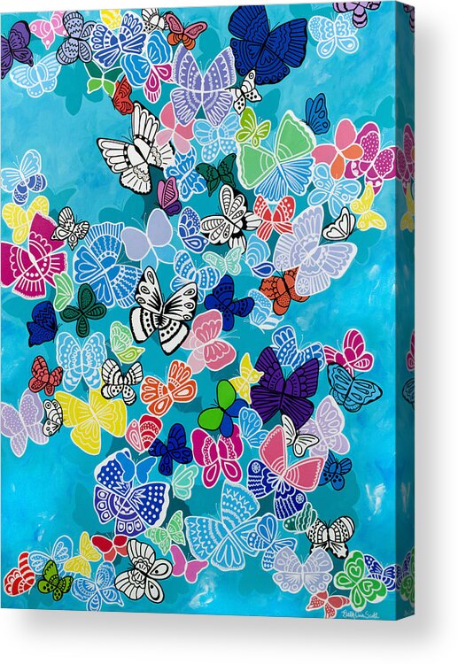 Butterflies Acrylic Print featuring the painting Kaleidoscope by Beth Ann Scott
