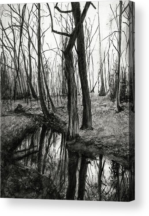 Woods Acrylic Print featuring the painting Landscape by Christian Klute