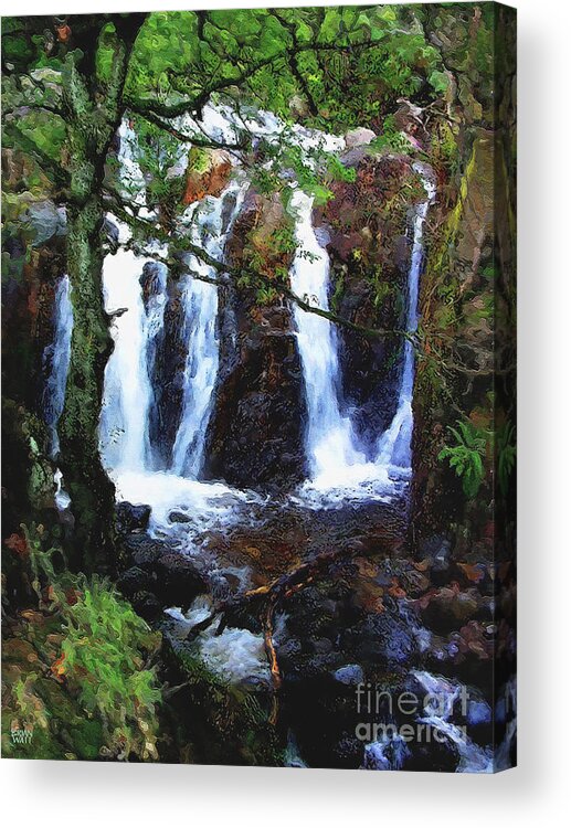 Lake District Acrylic Print featuring the photograph Langdale Waterfall by Brian Watt
