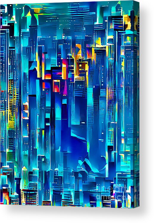 Wingsdomain Acrylic Print featuring the photograph Life In The Big City Abstract 20210306 v2 by Wingsdomain Art and Photography