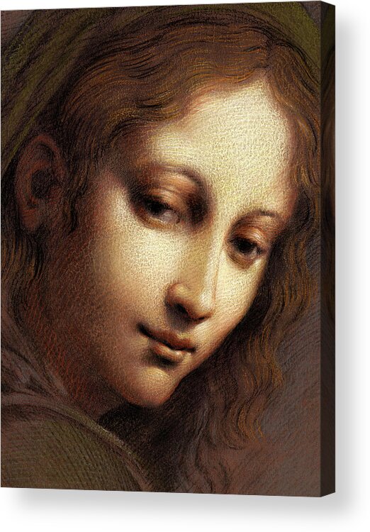 Madonna Acrylic Print featuring the pastel Madonna Study by Kurt Wenner