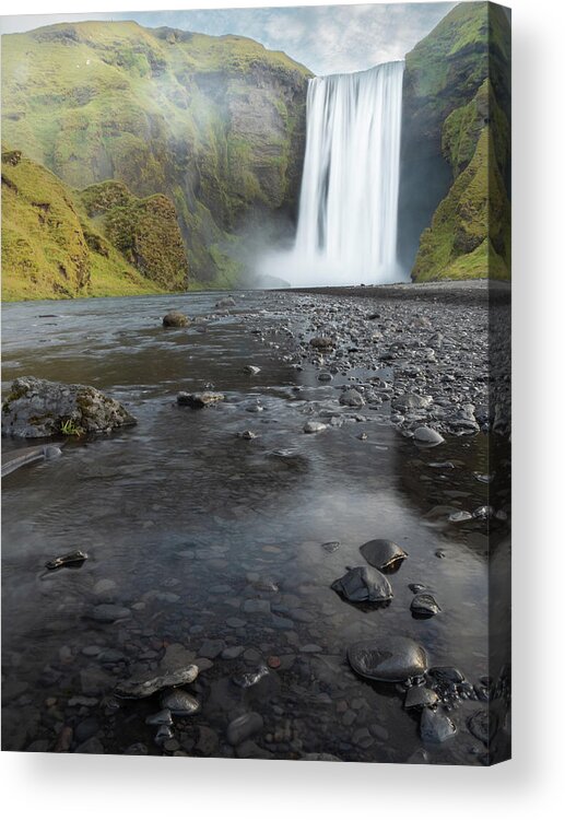 Landscape Acrylic Print featuring the photograph Magical Morning at Skogafoss by Kristia Adams