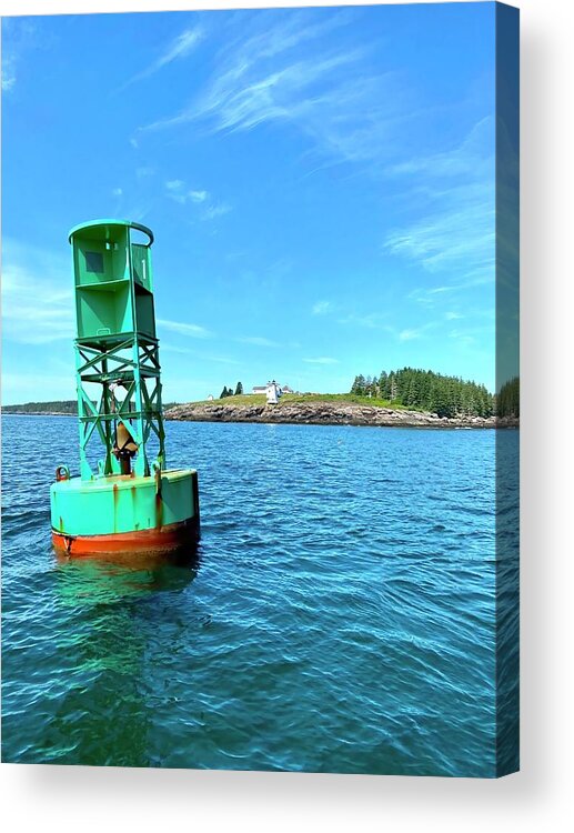 Maine Acrylic Print featuring the photograph Maine Harbor Buoy by Jonathan Sabin