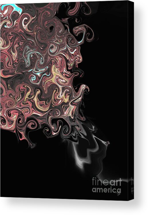 Black Ink Acrylic Print featuring the digital art Manifestation by D Justin Johns