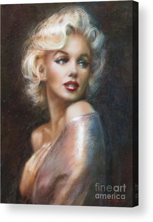 Theo Danella Acrylic Print featuring the painting Marilyn WW soft by Theo Danella