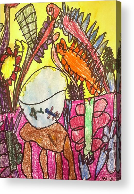 Matisse Inspired Acrylic Print featuring the drawing Matisse Inspired Art by Maija Rose BenAri