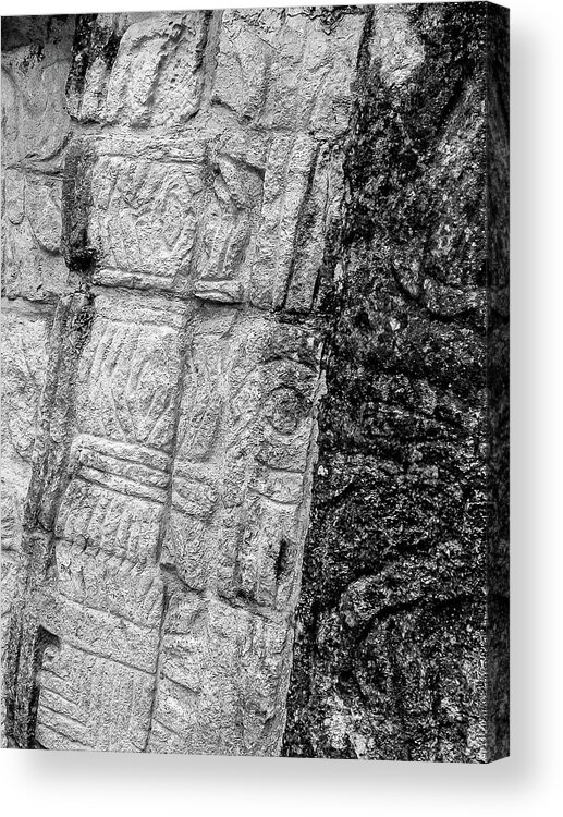 Mayan Acrylic Print featuring the photograph Mayan Wall Carvings - Chichen Itza by Frank Mari