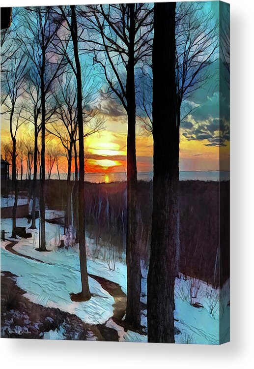 Sunset Acrylic Print featuring the photograph Mid March sunset Egg Harbor by Tim Nyberg