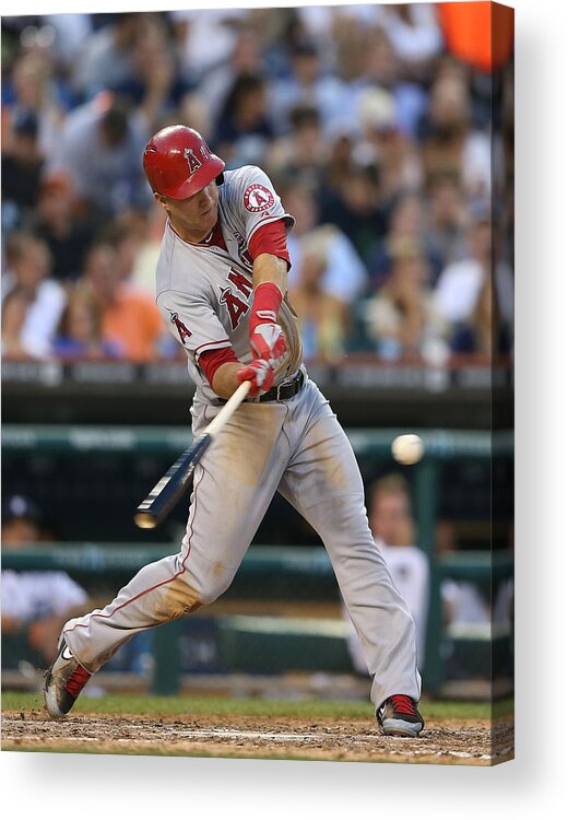 Mike Trout Acrylic Print featuring the photograph Mike Trout and Hank Conger by Leon Halip