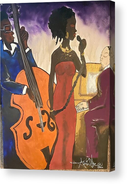  Acrylic Print featuring the painting Mo JAZZ by Angie ONeal