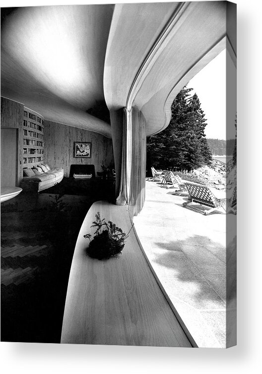 Interior Acrylic Print featuring the photograph Modern House on Mount Desert Island, Maine by Serge Balkin