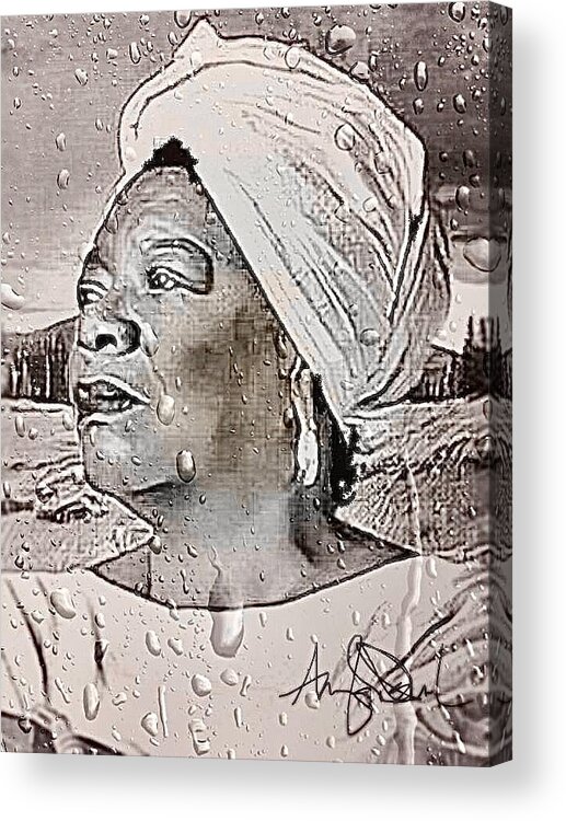  Acrylic Print featuring the mixed media More Tears by Angie ONeal