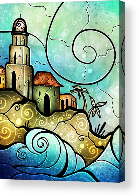 Cuba Acrylic Print featuring the digital art Morro Castle by Mandie Manzano