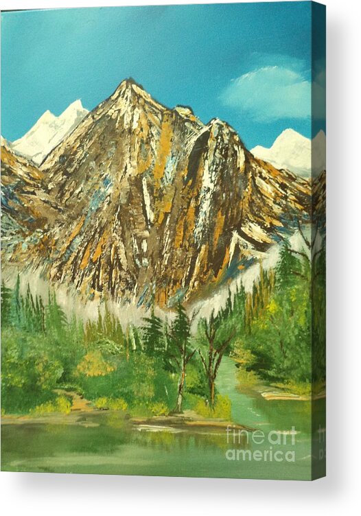 Mountain Acrylic Print featuring the painting Mountain Glory Painting # 313 by Donald Northup